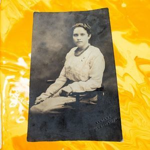 Antique Vintage RPPC Postcard Pretty Lady Seated AZO 1918-1930 Santana W Tampa